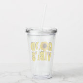 Good Vibes | Heldergeel zonnebloem Acryl Drinkbeker (Achterkant)