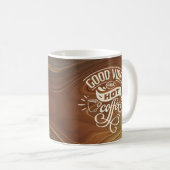 Good Vibes Hot Coffee Hand Lettered Agate Swirled Koffiemok (Voorkant rechts)