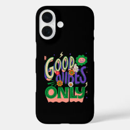 Good Vibes illustratie typografie iPhone 16 Hoesje