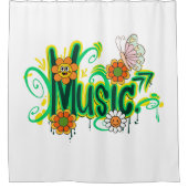 Good Vibes illustratie typografie Douchegordijn (Voorkant)