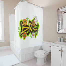 Good Vibes illustratie typografie Douchegordijn