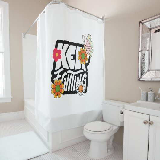 Good Vibes illustratie typografie Douchegordijn (In situ)