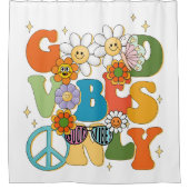 Good Vibes illustratie typografie Douchegordijn (Voorkant)
