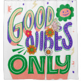Good Vibes illustratie typografie Douchegordijn (Voorkant)