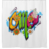 Good Vibes illustratie typografie Douchegordijn (Voorkant)