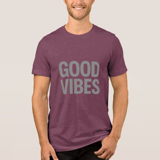 GOOD VIBES – Minimal Transparent Slogan T-Shirt (Voorkant)