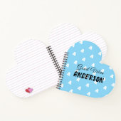 Good Vibes-monogram met naam blauw Notitieboek (Binnen)