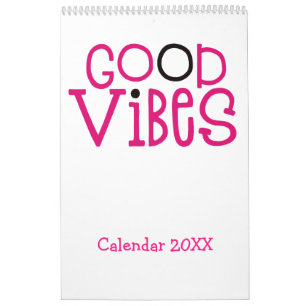 Good Vibes Motivatie Quotes Pink White 2022 Kalender