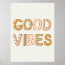 Good Vibes muurkunstposter voor slaapzaal, kinderk