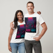 Good Vibes Neon Synthwave Graffiti Muurschildering T-shirt (Unisex)