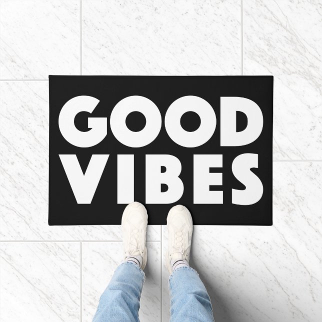 Good Vibes New age  Black en White Deurmat (Binnen)