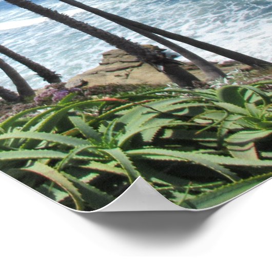 Good Vibes Ocean Palm Trees Sand Wall Poster (Hoek)