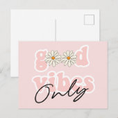 Good Vibes only 70's Hippie Slogan Briefkaart (Voorkant / Achterkant)