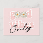 Good Vibes only 70's Hippie Slogan Briefkaart (Voorkant)