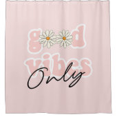 Good Vibes only 70's Hippie Slogan Douchegordijn (Voorkant)