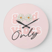 Good Vibes only 70's Hippie Slogan Grote Klok (Voorkant)