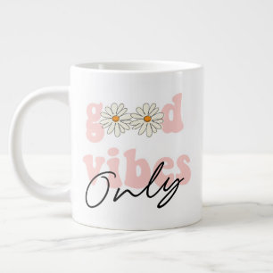 Good Vibes only 70's Hippie Slogan Grote Koffiekop
