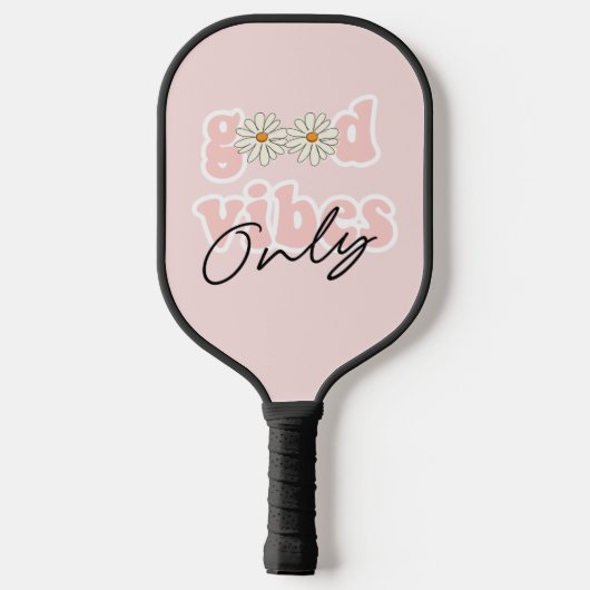 Good Vibes only 70's Hippie Slogan Pickleball Paddle (Achterkant)