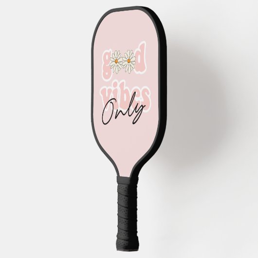Good Vibes only 70's Hippie Slogan Pickleball Paddle (Links)