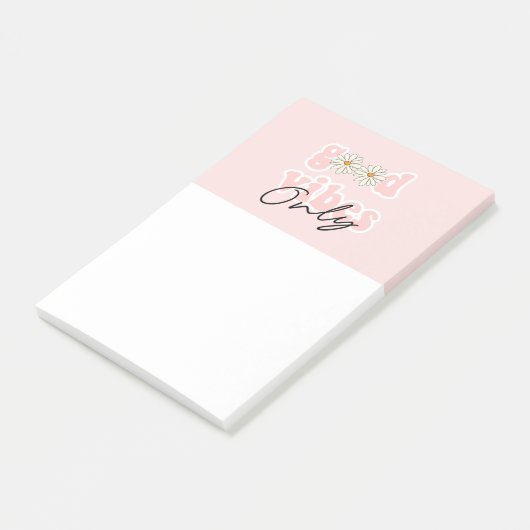 Good Vibes only 70's Hippie Slogan Post-it® Notes (Schuin)