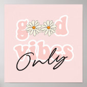 Good Vibes only 70's Hippie Slogan Poster (Voorkant)