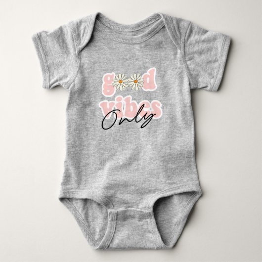 Good Vibes only 70's Hippie Slogan Romper (Voorkant)