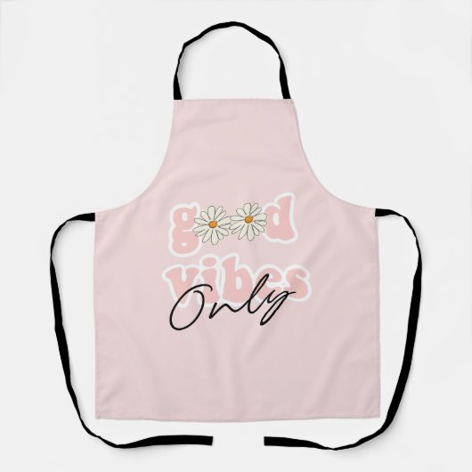 Good Vibes only 70's Hippie Slogan Schort (Voorkant)