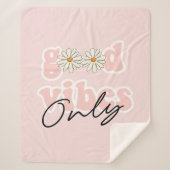 Good Vibes only 70's Hippie Slogan Sherpa Deken (Voorkant)