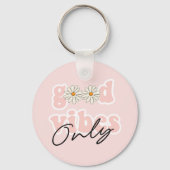 Good Vibes only 70's Hippie Slogan Sleutelhanger (Voorkant)