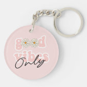 Good Vibes only 70's Hippie Slogan Sleutelhanger (Achterkant)