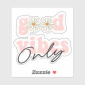 Good Vibes only 70's Hippie Slogan Sticker (Vel)