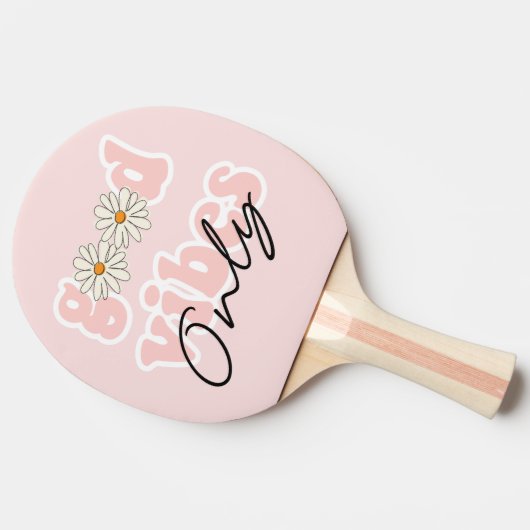 Good Vibes only 70's Hippie Slogan Tafeltennisbatje (Zijkant)