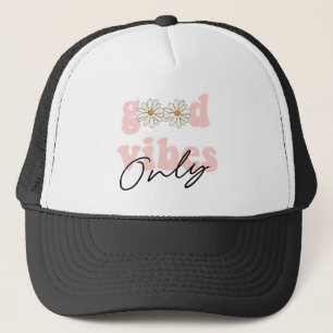 Good Vibes only 70's Hippie Slogan Trucker Pet