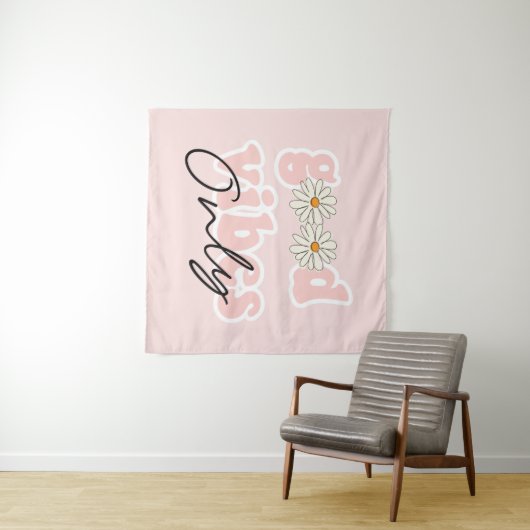 Good Vibes only 70's Hippie Slogan Wandkleed (In Situ (horizontaal))