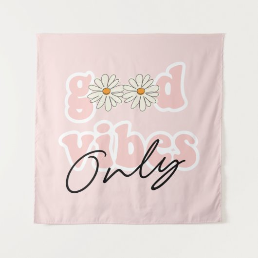 Good Vibes only 70's Hippie Slogan Wandkleed (Voorkant)