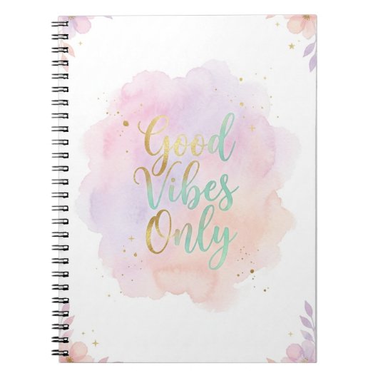 Good Vibes Only Aesthetic Pastel Notebook | Notitieboek (Voorkant)