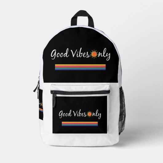 Good Vibes Only Backpack Bedrukte Rugzak (Voorkant)
