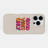 Good Vibes Only Bold Typography iPhone Hoesje (Achterkant horizontaal)