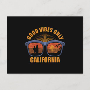 Good Vibes Only California Surfing Surf Briefkaart