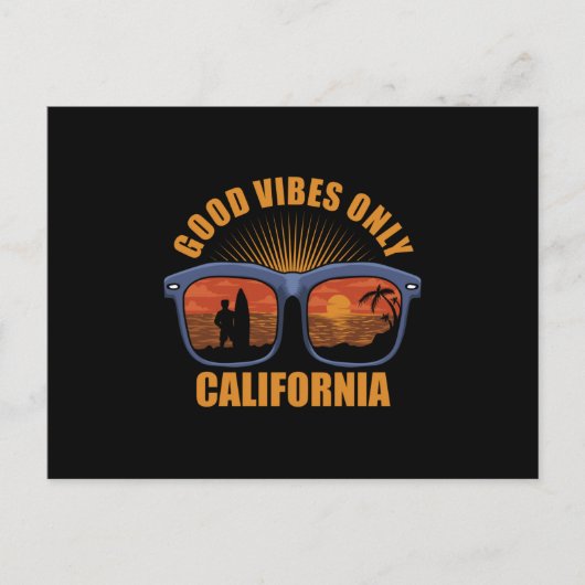 Good Vibes Only California Surfing Surf Briefkaart (Voorkant)