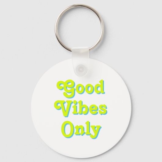 Good Vibes Only chartreuse green blue quote modern Sleutelhanger (Voorkant)