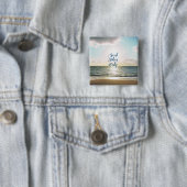 "Good Vibes Only" citeert Typografie Zee Sun Vierkante Button 5,1 Cm (In situ)