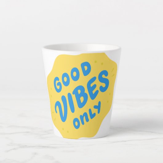 "Good Vibes Only Coffee Mok – vrolijke keramische  (Voorkant)
