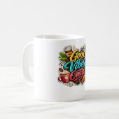 Good Vibes Only Coffee Sticker Koffiemok (Voorkant links)
