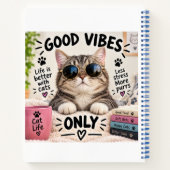 Good Vibes Only Cute Cat Notebook Notitieboek (Achterkant)