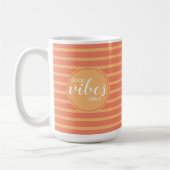 Good Vibes Only Fun Oranje Stripe Typography Quote Koffiemok (Links)
