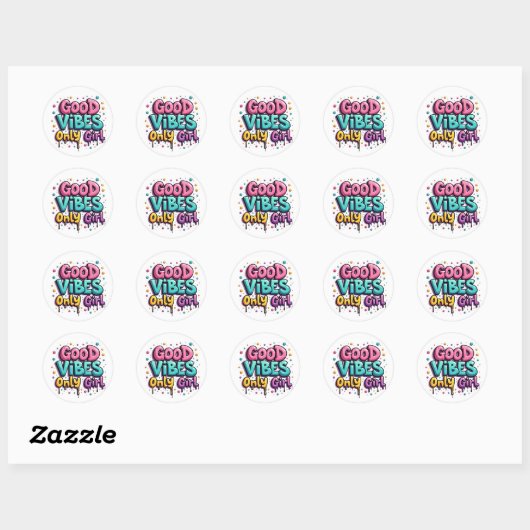 Good Vibes Only Girl Graffiti Sticker (Vel)