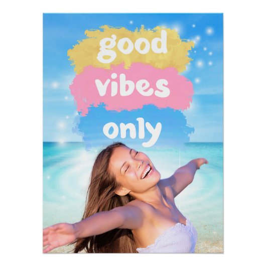 Good Vibes Only Inspirerend Beach Poster (Voorkant)