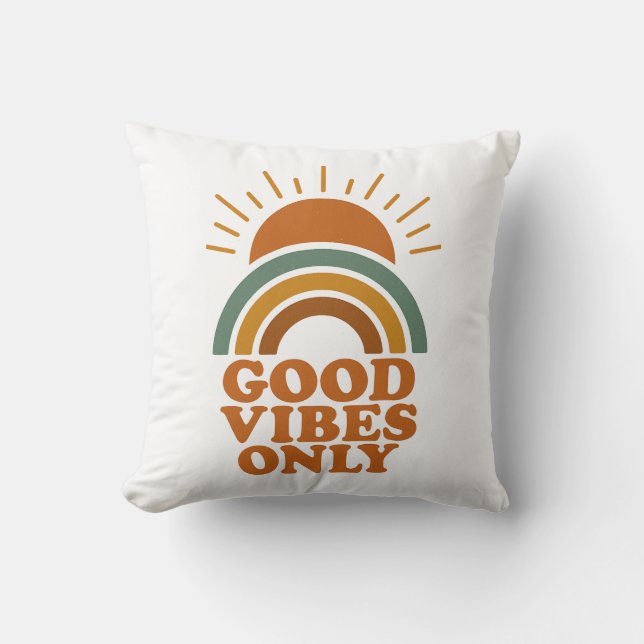 Good Vibes Only Kussen – Positieve quote Home Deco (Voorkant)