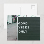 Good Vibes Only Letter Board positief Briefkaart (Voorkant / Achterkant)